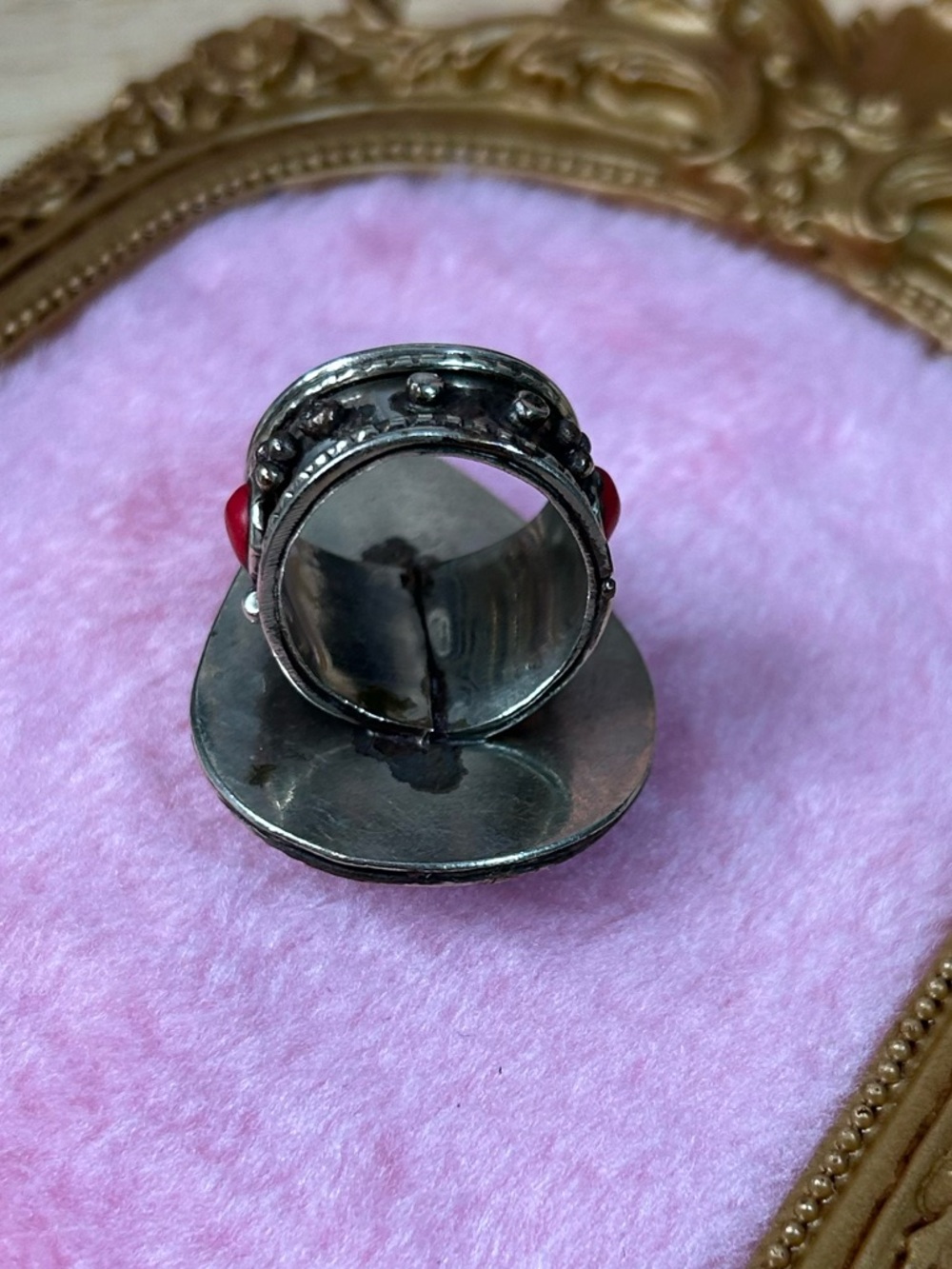 Vintage Tibetan Silver Shield Ring Size 9 - Picture 5 of 10